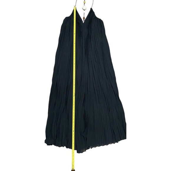 Jonathan Simkhai Sz 4 Maxi Dress Gown Black Pleated Preppy Designer Luxury Boho - Picture 11 of 13